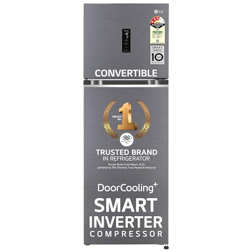LG 246 L 3 Star Frost-Free Smart Inverter Compressor Wi-Fi Double Door Refrigerator (GL-T262TDSX, Dazzle Steel, Convertible With Door Cooling+, 2023 Model) 1
