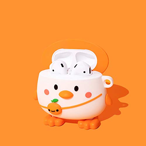 LUOENO Cute AirPods Case Cover Cartoon Funny Silicone Airpods case Lovely Duck Shape Cover for Air pods 1 2 2
