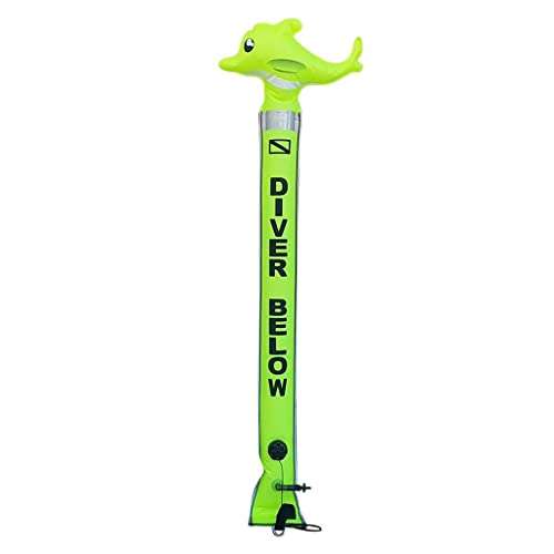 UJEAVETTE® Scuba Diving Surface Marker Buoy SMB Underwater Safety Buoy Fluo Yellow 5Ft 1