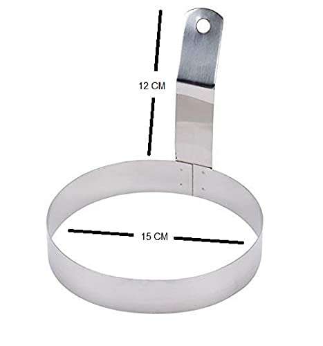 Dynore Stainless Steel Round Egg Ring Large- 6 inch 3