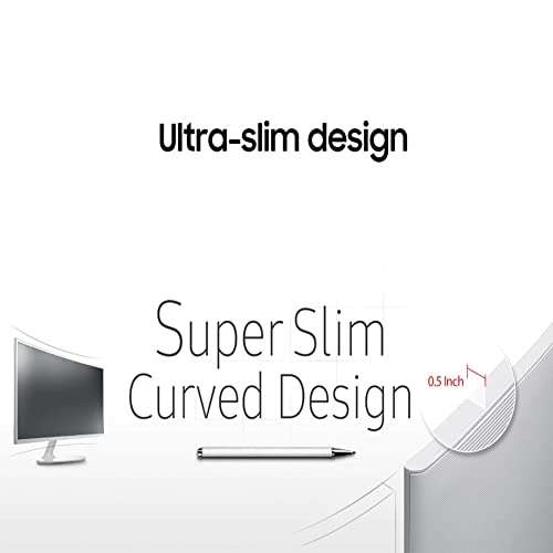 SAMSUNG Curved White Monitor for Business 27inch 1080p LED Widescreen AMD FreeSync 60Hz Refresh Rate 4ms 3000:1 Contrast Ratio Anti-Glare VGA D-Sub HDMI Cable 6