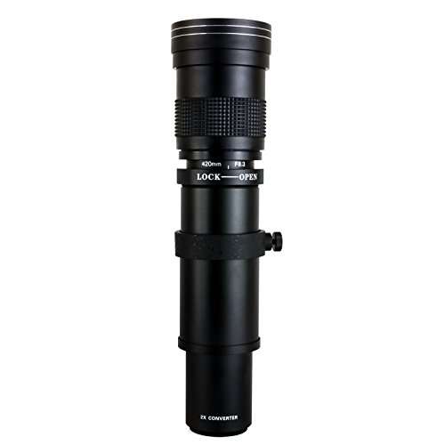 Opteka 420-1600mm f/8.3 HD Telephoto Zoom Lens for Sony NEX E-Mount a7r, a7s, a7, a6500, a6300, a6000, a5100, a5000, a3000, NEX-7, NEX-6, NEX-5T, NEX-5N, NEX-5R and 3N Digital Mirrorless Cameras 1