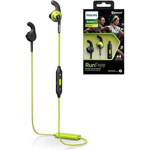 Philips ActionFit in-Ear Wireless Headphones with IPX2 Sweat-Proof Design (SHQ6500CL), Black/Lime Green 5