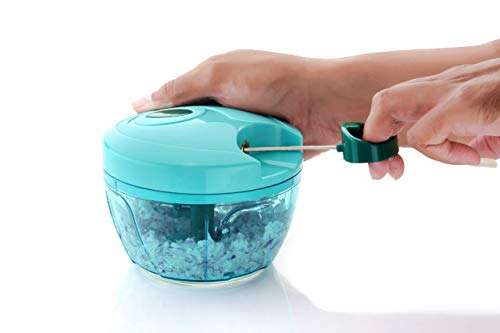 Machak Mini Vegetable Chopper With 3 Blades Cutter, 500 ml, Blue (2) 3