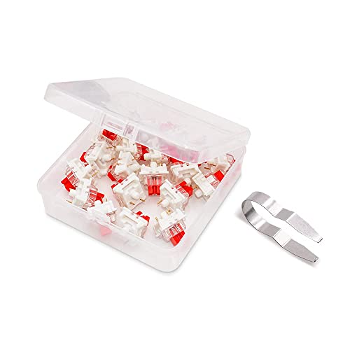 outemu Red Switches 20 Pack, 3 Pin 45gf Linear/RGB/Dustproof/RGB Key Switch - Cherry MX Equivalent DIY Replaceable Switches for Mechanical Keyboard 4