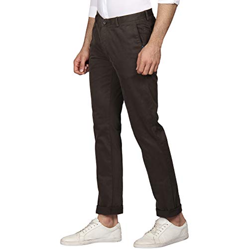 blackberrys Men's Slim Casual Pants (UT-Crop # Olive 34) 3