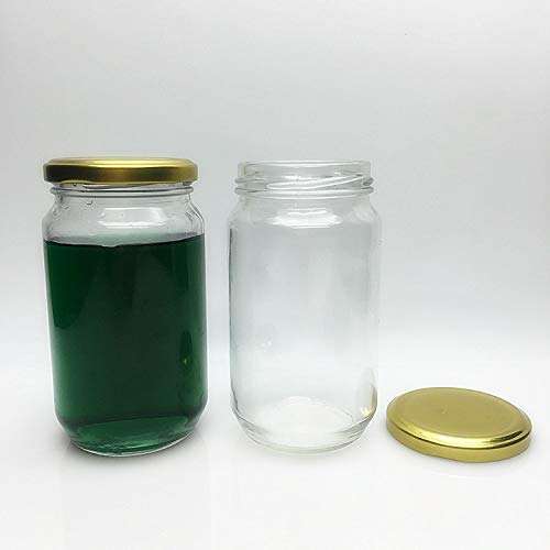 DCOR SHINEKitchen Storage Glass Jar with Rust Proof Air Tight Golden Cap, 400 GMS, Clear (2) 1