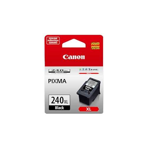 Canon PG-240 XL Genuine Black Ink Cartridge, Compatible with MG2120/3120/4120, MX512/432/472/372/392/522/532/452, MG2220/3220/4220/3520/3620, TS5120 1