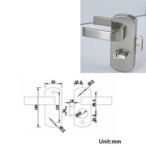 ELTOX Chain Lock Handle Door Lock for Office Showroom Glass Door Hardware Hotel Meeting Room 2
