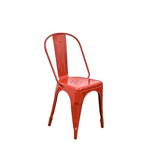 Casa Décor Tempest Metal Kitchen Restaurant/Bar/Cafe/Garden Chair (Red) 2