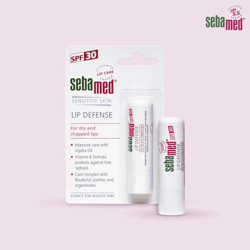 Sebamed Lip Defense Lip balm with SPF 30 + Vit E | Regenerates dry, chapped lips quickly & effectively | Intensive care with Vit E, Jojoba Oil & Chamomile |Dermatologically & clinically tested | For Men & Women | Free from Mineral Oil, Parabens l 4.8 gm 2