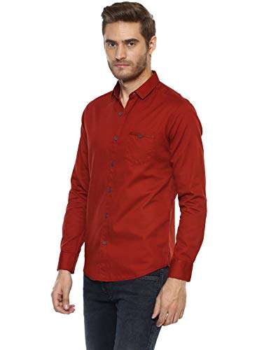 Mufti Men's Checkered Slim Fit Casual Shirt (MFS-9427-G-10-RUST-L_Brown_L) 4