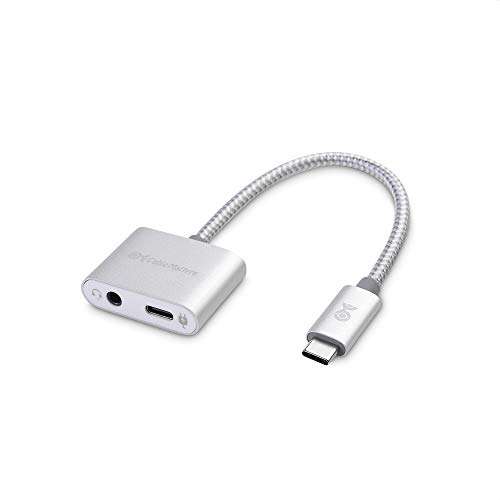 Cable Matters Premium Braided USB C Audio Adapter Sound Card with 3.5mm Headphone Mic Combo Jack and 60W Charging for Laptop and Smartphone 1