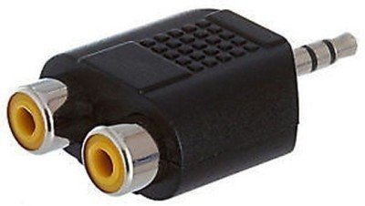 Erh India 2 RCA Female to 3.5mm Stereo Male Jack Audio Connector�- (Pack of - 5)