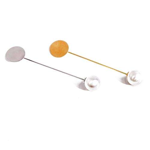 Diy Crafts 16589 Pearl Alloy Copper Long Brooch Pin for Diy Brooches Lapel Dress Jewelry Parts Accessories, Pack Oof 10 Piece, Combo & Sizes (Multicolor) 5