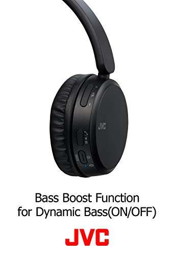 JVC Deep Bass Wireless Headphones, Bluetooth 4.1, Bass Boost Function, Voice Assistant Compatible, 17 Hour Battery Life - HAS35BTB(Black) 5