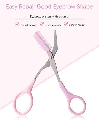 Digital Shoppy Eyebrow Trimmer Scissors With Comb And Eyebrow Razors Pack of 3 5