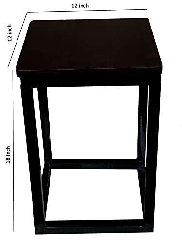 ROYAL Industries Iron Stool & Iron Shape Bedside Iron Stool for Bedroom Gift Item Stylish Stool Corner (1 Step Stool) (Black& Brown) 4