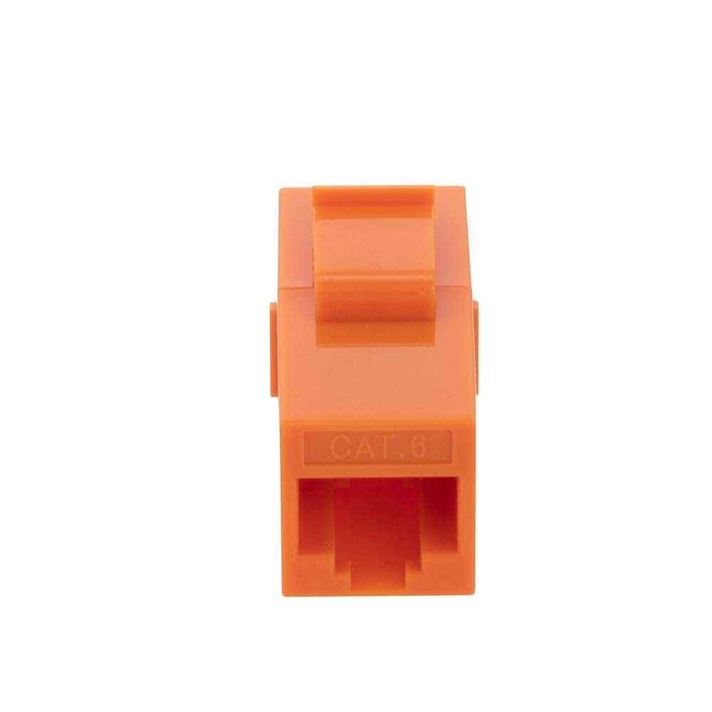 NavePoint CAT6 UTP Inline Keystone Coupler, RJ45 Female to RJ45 Female, Snap-in, 15 Pack, Orange 5