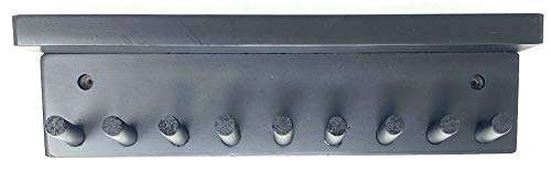 Baseball Bat Rack Display Holder 8 Mini Collectible Bats with Shelf Black 2