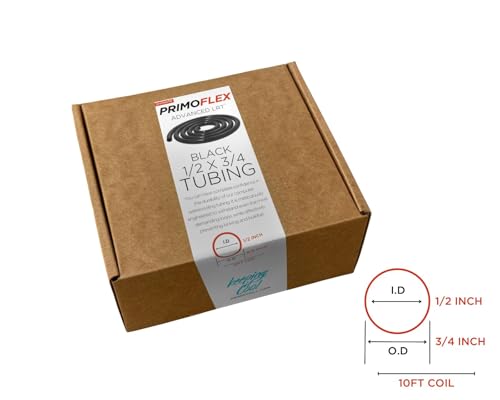 PrimoChill PrimoFlex LRT Custom Watercooling Flexible Tubing -1/2in.ID x 3/4in.OD, 10 feet Bundled with System Prep and Coolant, Made with Premium Materials, Proudly Made in The USA - Onyx Black 2