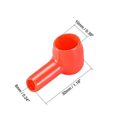 uxcell Battery Terminal Insulating Rubber Protector Covers for 10mm Terminal 6mm Cable Red Black 1 Pair 2