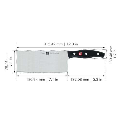 ZWILLING TWIN Signature Chinese Chef Knife, Chinese Cleaver Knife, 7-Inch, Stainless Steel, Black 3
