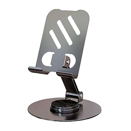 T12 Heavy Metal Mobile Stand for Desk | Adjustable Tablet & Phone Holder with Anti-Slip Base | Universal Mobile Stand for Study, Video Calls & Office Use 1