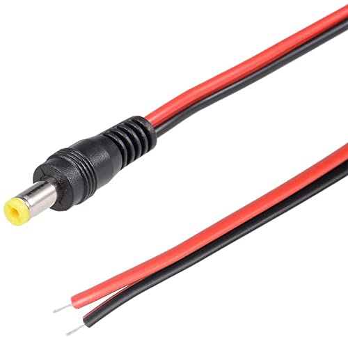 XYWHPGV 10Pcs DC Power Pigtail Cable 12V Male Connectors for CCTV Security Camera Lighting Adapter 2.1mmx5.5mm(506a2 1d74f 55a1b a2fa0 77e37 2e26f 4