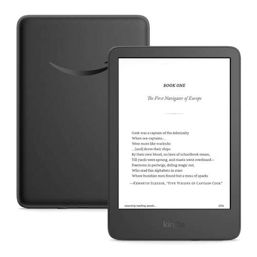 New Amazon Kindle (16 GB) - Lightest and most compact Kindle, with glare-free display, faster page turns, adjustable front light, and long battery life - Black 1