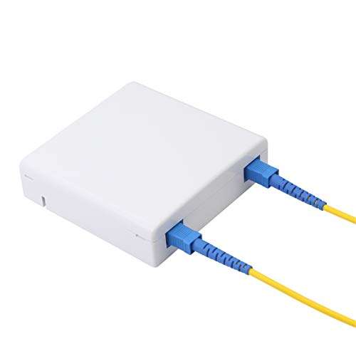 GELRHONR FTTH Fiber Panel Box Enclosure, 2 Core Fiber Optic Terminal Distribution Junction Box Double-Port SC/UPC Type Panel Box ABS Plastic Outdoor Waterproof Dustproof DIY Case 3