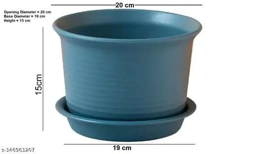 INKULTURE Plastic Round Flower Pots with Tray for Home Planters, Terrace, Garden Etc | Pack of 05 | Multicolor | Size 8 Inch | for Home Indoor & Outdoor Gardening Plants 5