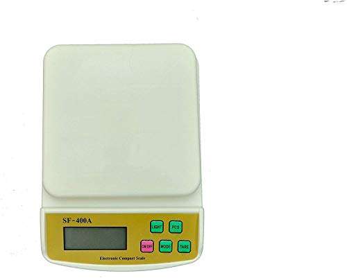 Perolike Compact Scale with Tare Function Sf 400A with Adaptor 10 Kg Digital Multi-Purpose Kitchen Weighing Scale 1