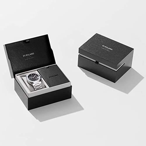 D1 Milano Stainless Steel Analog Black Dial Men Watch-Skbj10, Silver Band 5