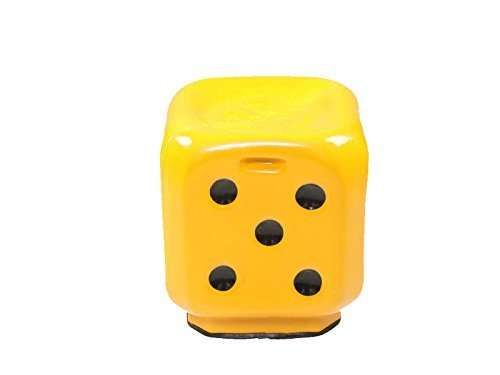 STAR NEW® Dice Stool Fiber Material for Living Room Dice Sitting Stool with Anti Skid Rubber for/Home/Outdoor- (Yellow) 3
