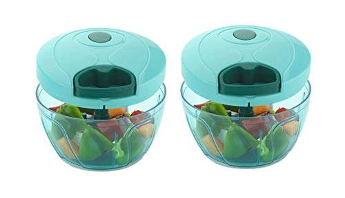 Machak Mini Vegetable Chopper With 3 Blades Cutter, 500 ml, Blue (2) 1
