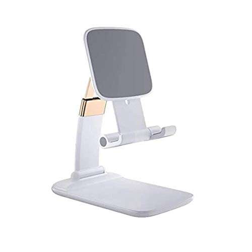 KPNG Foldable Cell Phone Stand, Fully Foldable Angle Height Adjustable Phone Holder Stand for Desk,Cradle,Desktop Tablet Stand Compatible with All Smartphones/iPhone/iPad/Tablets/Kindle (White) 1