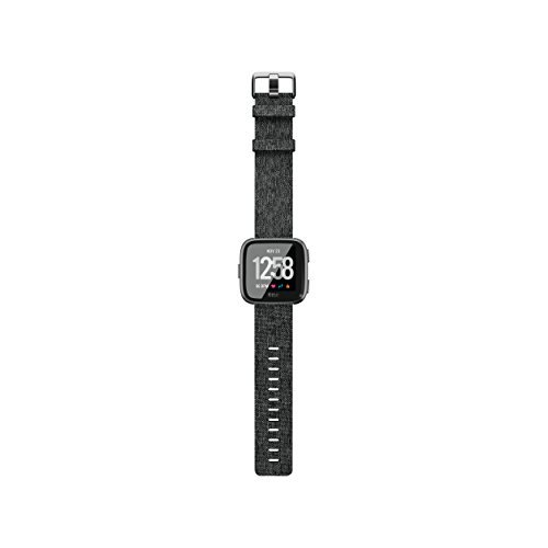 Fitbit Versa Special Edition Smart Watch, Charcoal Woven, One Size (S & L Bands Included) 4