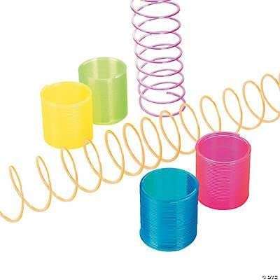 Shivsoft Kid Magic Spring Rainbow Bouncy Expandable Slinky Magic Toys Return Gift, Party Favours (Transparent, Pack of 6) 1