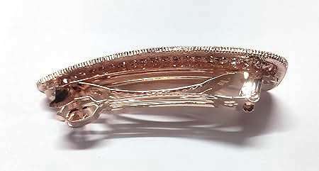 Trendsetter French Barrette Hair Clip/Back Pin, Decorative Rhinestone Wedding Hair Accessories for Women & Girls - Pack of 1 (Random Color) 6