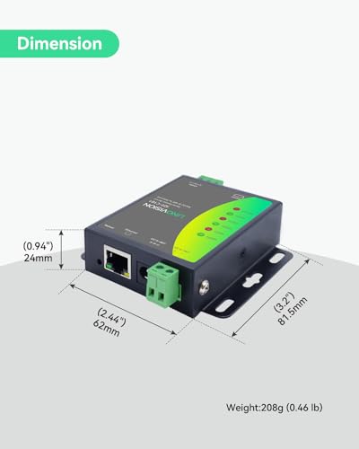 LINOVISION Dual Ports Serial Server, RS485 and RS232 to Ethernet Convertor, Modbus RTU/TCP Conversion, RS485 and RS232 to RJ45 Convertor, Processor Upgraded 6