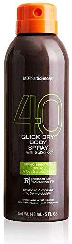 MDSolarSciences Quick Dry Body Spray SPF 40 NonGreasy FastDrying Sunscreen Provides 80 Minutes of WaterResistant Broad Spectrum Sun Protection, Black, 5 Fl Oz 1