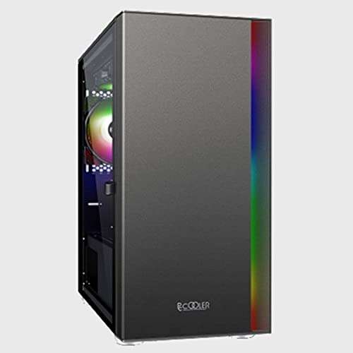 PCCOOLER Platinum LM300 ARGB M-ATX Mid-Tower Gaming Cabinet with Tempered Glass Side Panel, ARGB Light Strip and Dust Filters - Metallic Grey 5