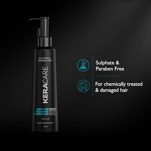 Godrej Professional Keracare Moisture Recharge Unscented Conditioner For All Hair Types (250G) | Helps Manage Frizz | Enriched With Acai Oil & Wheat Protein, 1 Count 5