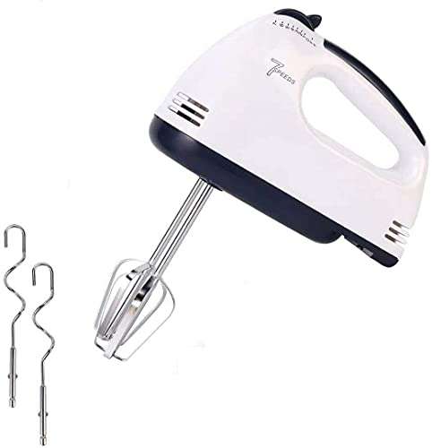 Hand Held Mixer Electric Whisk 7-Speeds Portable Hand Mixer Food Baking Mixers with 2 Beaters 2 Dough Hooks Mini Egg Cream Food Beater for Kitchen Making Caket 1