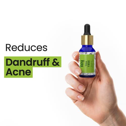 Rey Naturals Pure Tea Tree Essential Oil For Hair Growth, Skin & Face Care - Tea Tree Oil For Dandruff, Acne | Mosquito Repellent | Suitable For All Skin & Hair Types - 15ml 4