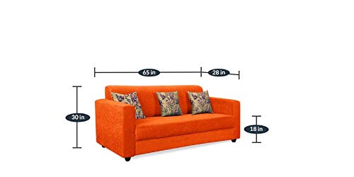 Casaliving - Lifestyle 3 Seater Sofa for Living Room (Orange) 5