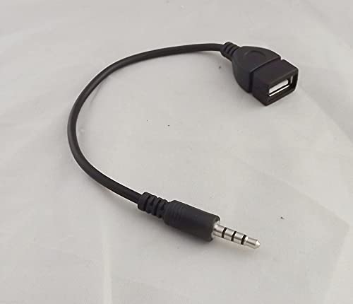 Connectors 10pcs 3.5mm Male AUX Audio Plug to USB 2.0 Female Converter Cable Cord Car MP3 - (Cable Length: 25cm, Color: Black) 5
