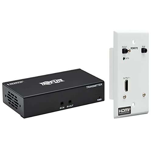 Tripp Lite HDMI Over Ethernet Cat6 Extender Kit with Wall Plate Receiver - Up to 230 feet or 70.1 Meters - 4K 60Hz Video, 4:4:4, HDR PoC, TAA Compliant (B127A-1A1-BHFH) 1