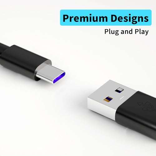 USB to USB-C Camera Charging Cable 10m, Power Extension Cable for Vimtag Mini G3 Xiaomi Smart Camera C400 C500 Pro, Type C Charger Cord with 10 Wire Clips for Security Camera Outdoor/Indoor Black 2